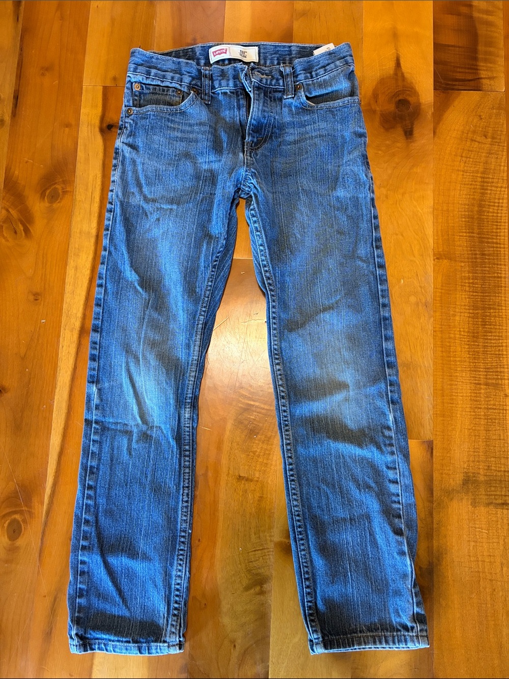 Levi's Strauss Boys Medium Blue 511 Slim Straight Jeans - Size 14 or 27x27